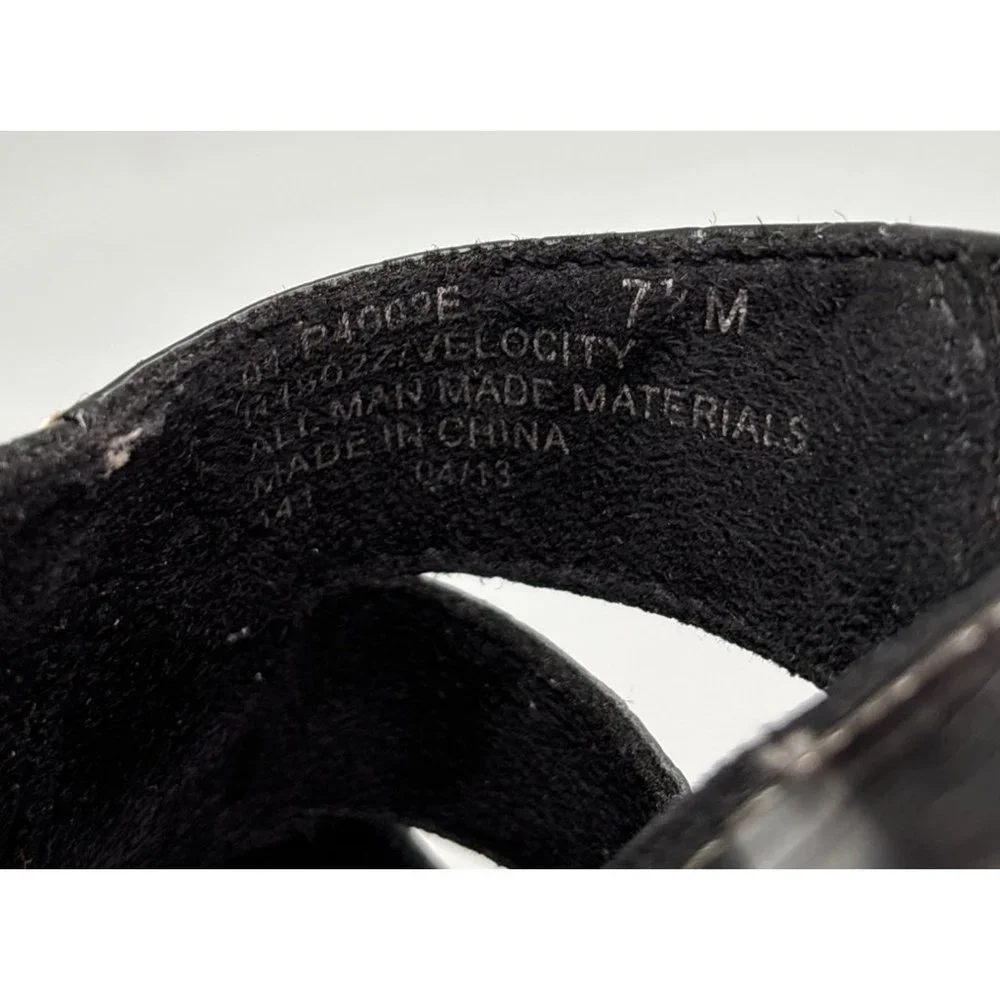 Rialto Velocity Open Toe Slip On Clogs Comfort Sandals Croc Print Black 7.5 M - Picture 6 of 6